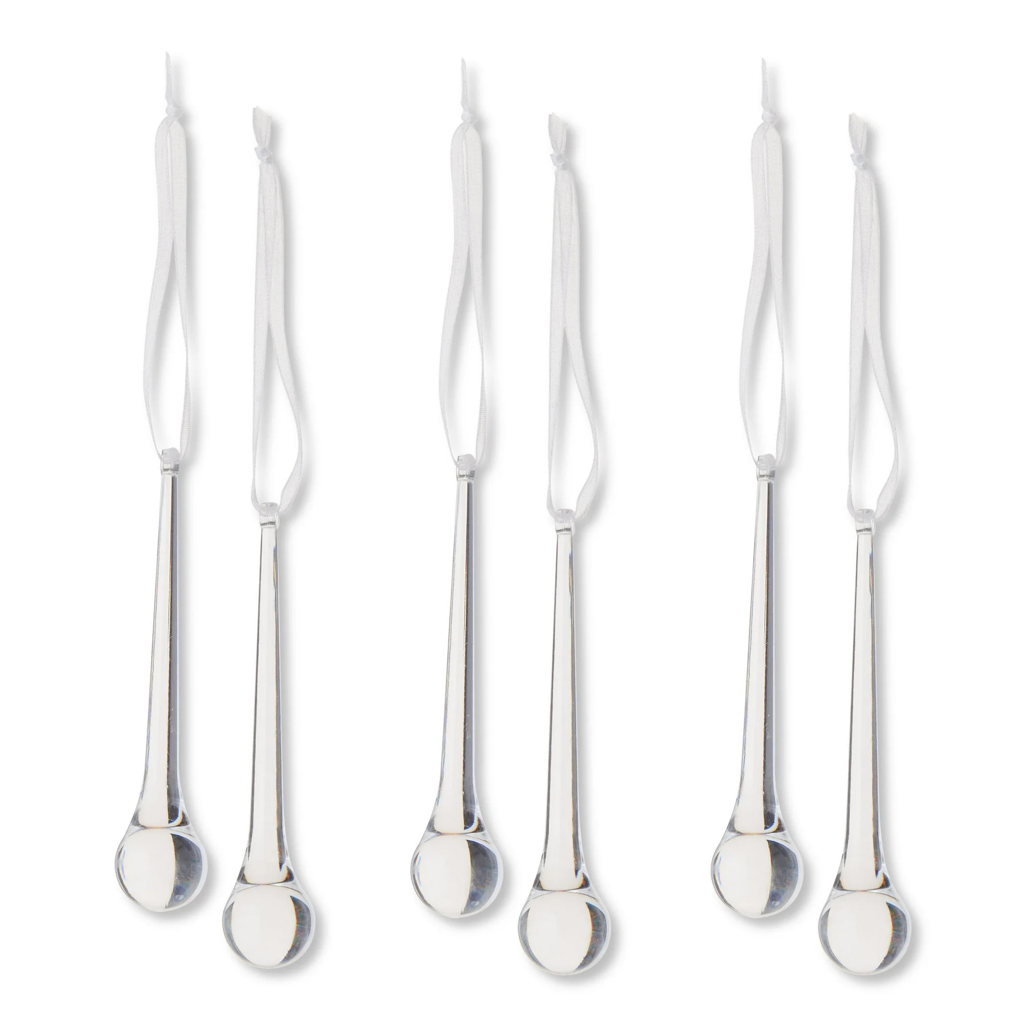 Clear Mini Teardrop Christmas Ornaments, 8 Count, by Holiday Time | Walmart (US)