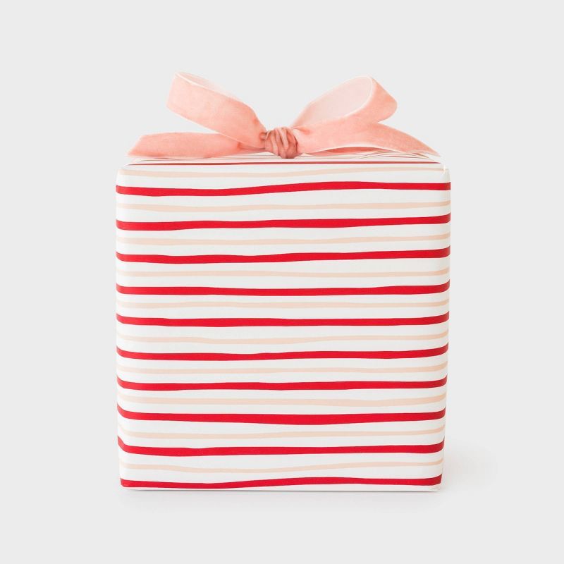 30 sq ft Red &#38; Pink Stripe Gift Wrap - Sugar Paper&#8482; + Target | Target