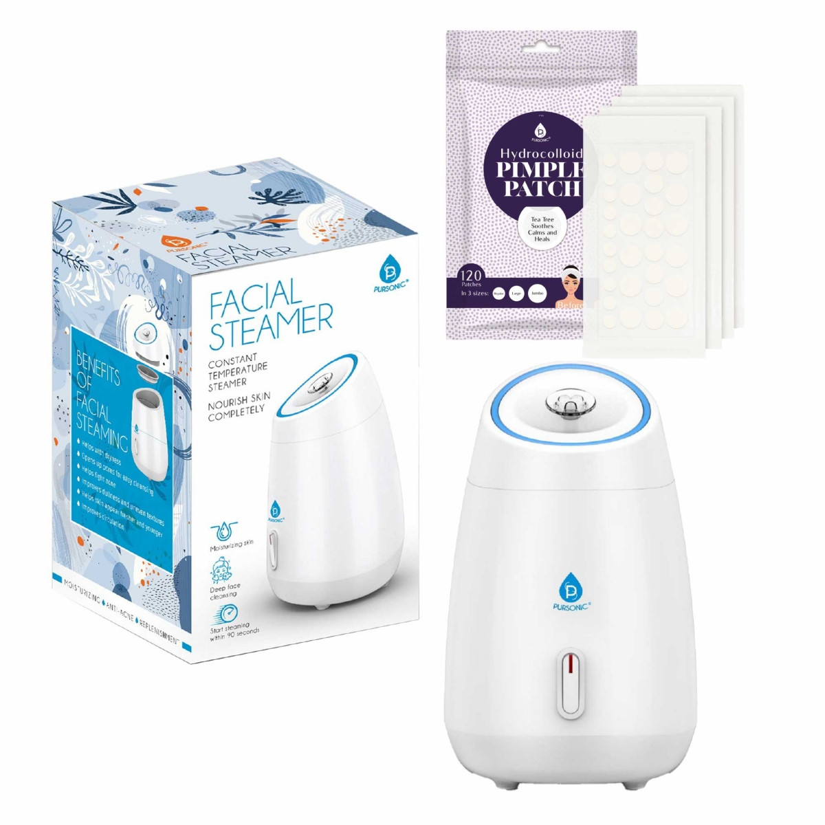 Pursonic Advanced Facial Steamer & Hydrocolloid Pimple Patch Set - Open Miscellaneous | Macy's