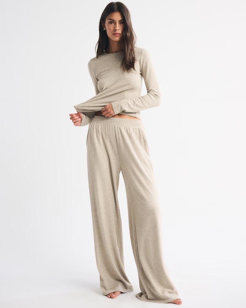 Lounge Brushed Wide Leg Sweatpant | Abercrombie & Fitch (US)