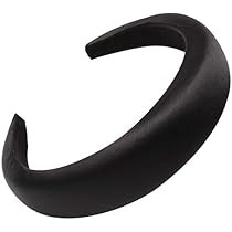 xfqwbd Satin Padded Headbands for Women Solid Plastic Thick Hair Hoop Girls Sponge Non-slip Hairband | Amazon (US)