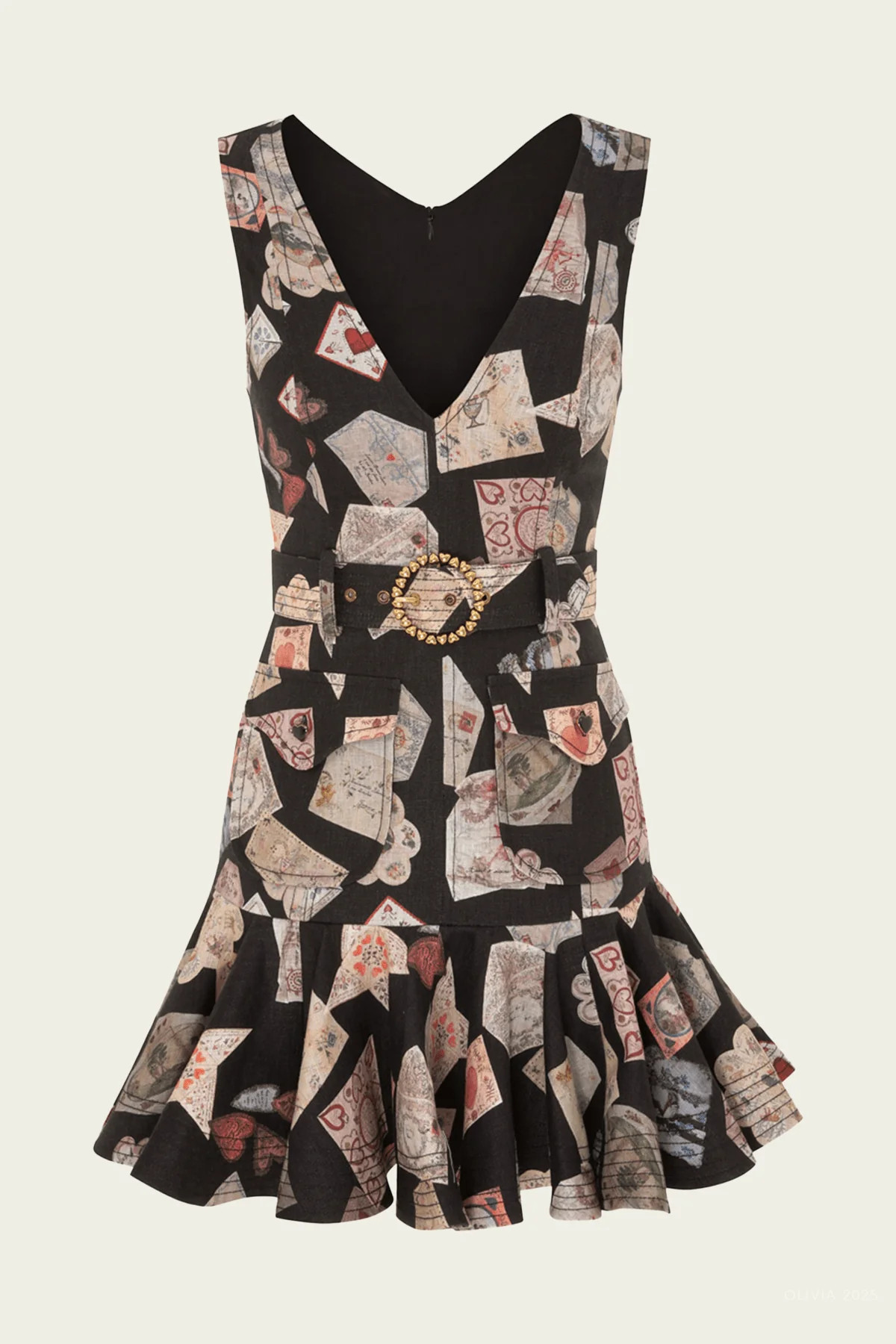 Dream Flip Mini Dress in Black Love Letter - Black 2 | Shop Olivia