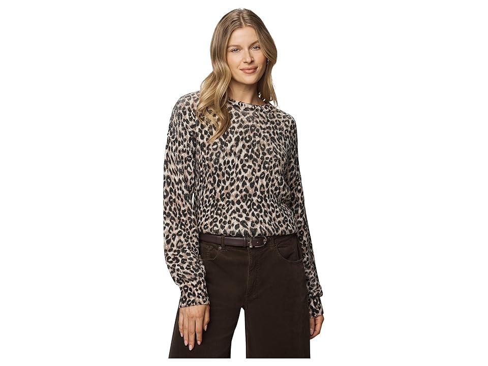 Splendid Delaney Leopard Sweater Women's Sweater Snw Leopard Print : LG (Women's 10-12), Acrylic/Cashmere/Cotton | Zappos
