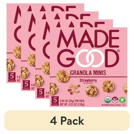 (4 pack) MadeGood Strawberry Granola Bites, 0.85 oz, 5 Count | Walmart (US)