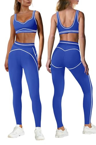 Nirovien Womens 2 Piece Workout Sets Athletic Yoga Sets Gym Outfits Butt Lifting Leggings and Spo... | Amazon (US)
