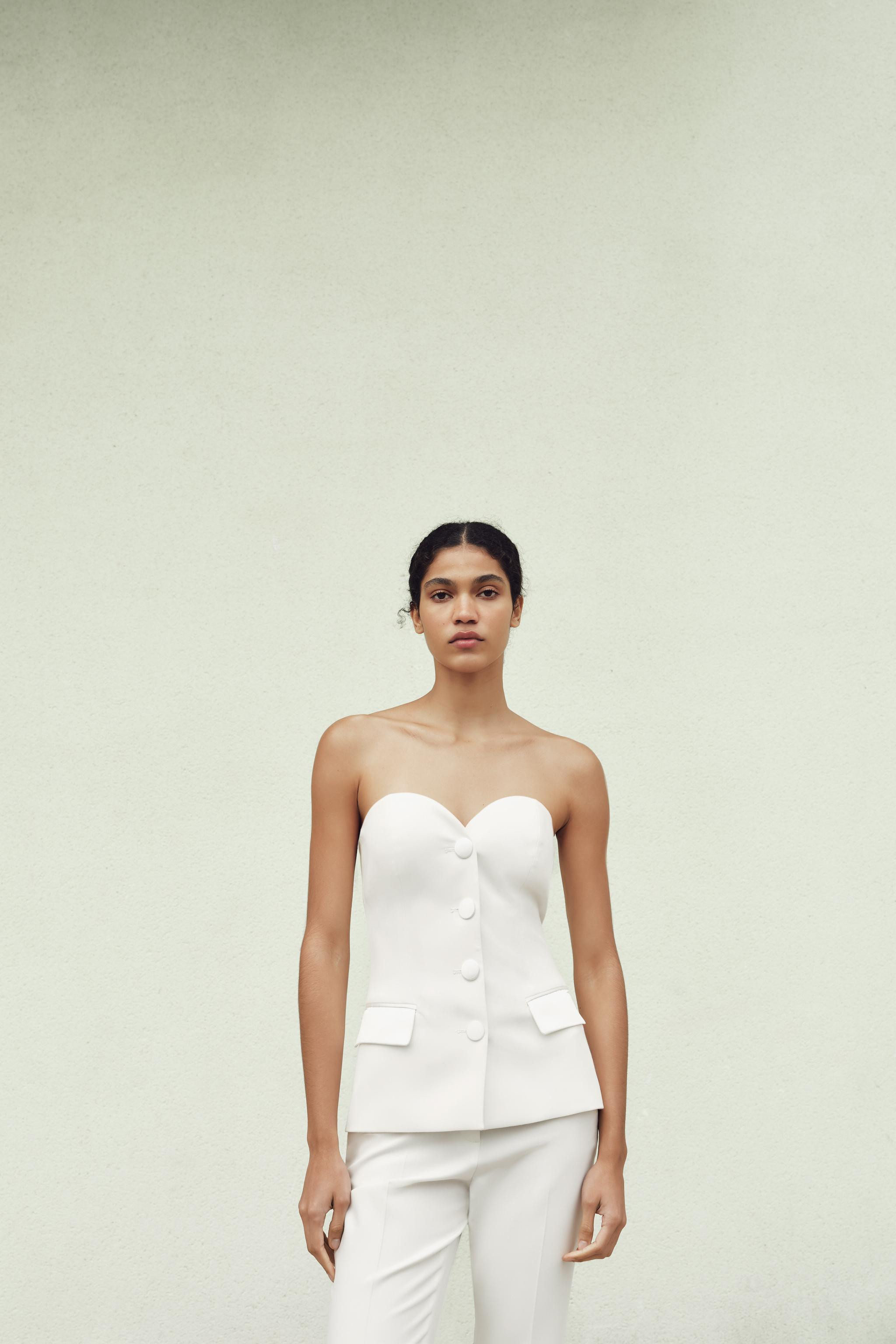 COMBINATION SATIN EFFECT BUSTIER TOP | Zara US