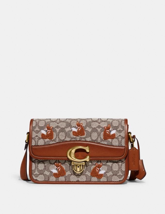 studio shoulder bag in signature jacquard with fox motif | Coach (UK)