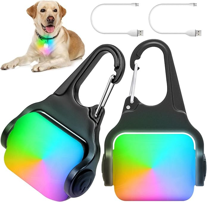 Dog Lights for Night Walking, Clip on Dog Collar Light - 3 Modes, USB-C Rechargeable, IP65 Waterp... | Amazon (US)