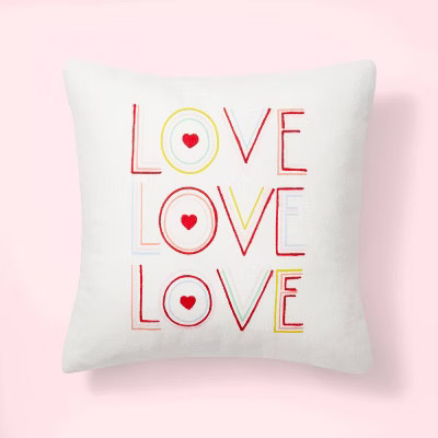 Rainbow 'Love' Throw Pillow Ivory - Spritz™ | Target
