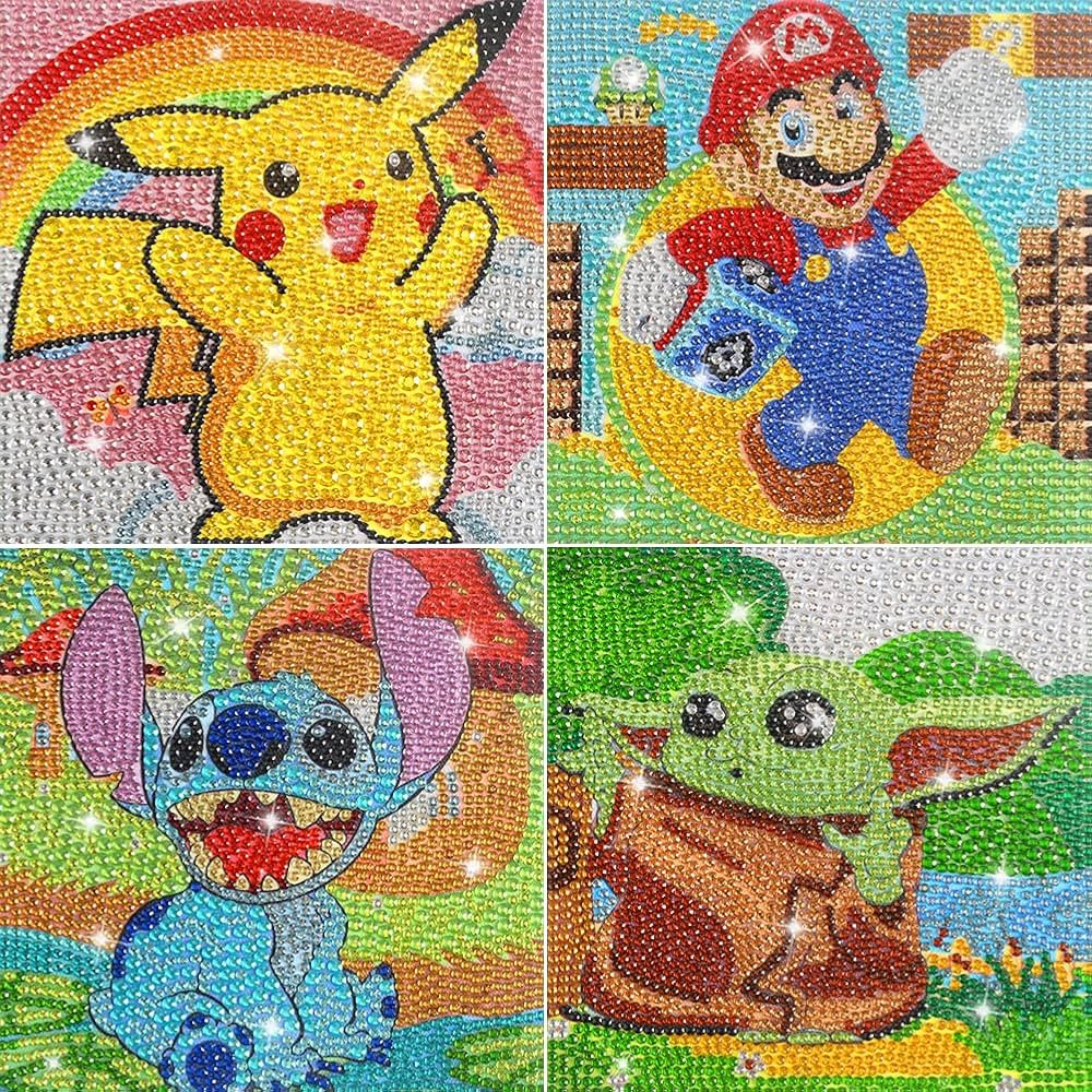LAVIDASS Art and Crafts for Girls Ages 8-12 4 Pack Gem Art by Numbers 5D Full Drill Diamond Art f... | Amazon (US)