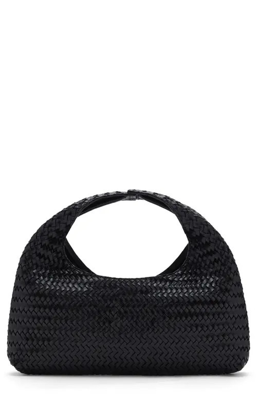 MANGO Braided Leather Top Handle Bag in Black at Nordstrom | Nordstrom
