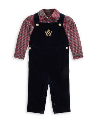 Boys' Plaid Cotton Shirt & Velvet Overall Set - Baby | Bloomingdale's (US)