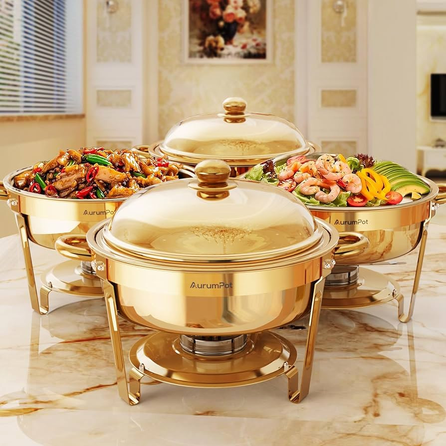 Chafing Dishes for Buffet 4 Pack, 6QT Food Warmers for Parties Buffet, Christmas Gatherings [Eleg... | Amazon (US)