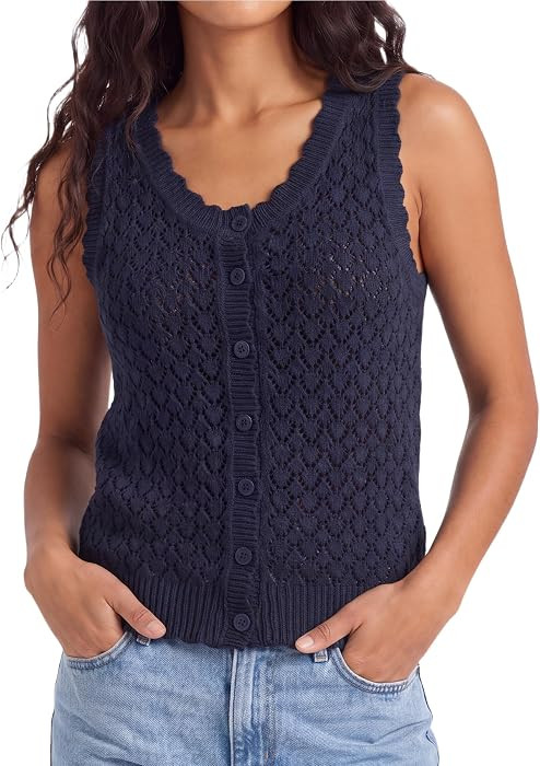 Summer Crochet Tank Tops for Women Button Down Sleeveless Cardigan | Amazon (US)