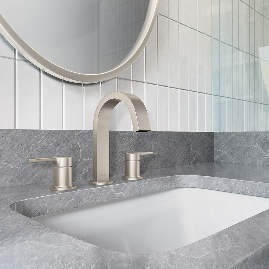 Moen Avri Spot Resist Brushed Nickel Widespread 2-handle WaterSense High-arc Commercial/Residenti... | Lowe's