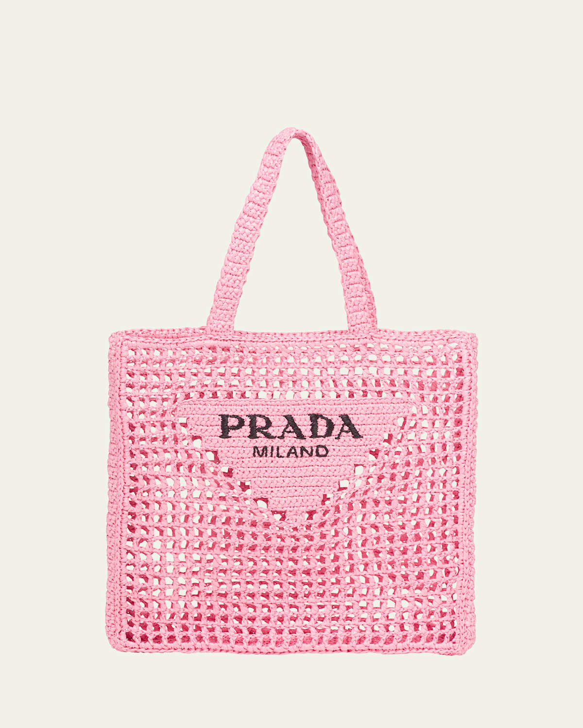 Bicolor Woven Logo Shopper Tote Bag | Bergdorf Goodman
