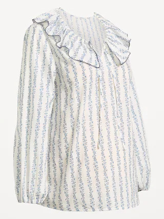 Maternity Ruffle-Collar Popover Top | Old Navy (US)