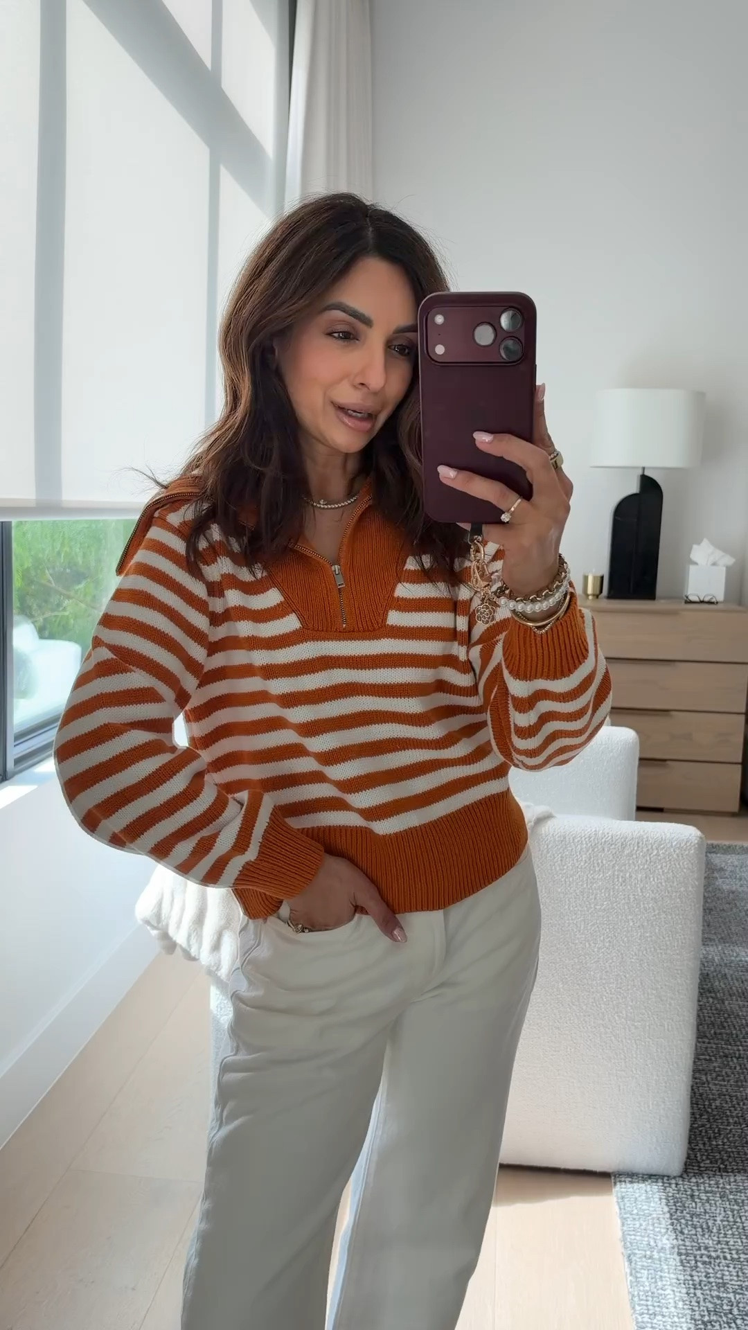 Wearing an XS in this Varley inspired sweater & this is so perfect for Tx game days!! Runs TTS

#LTKootd