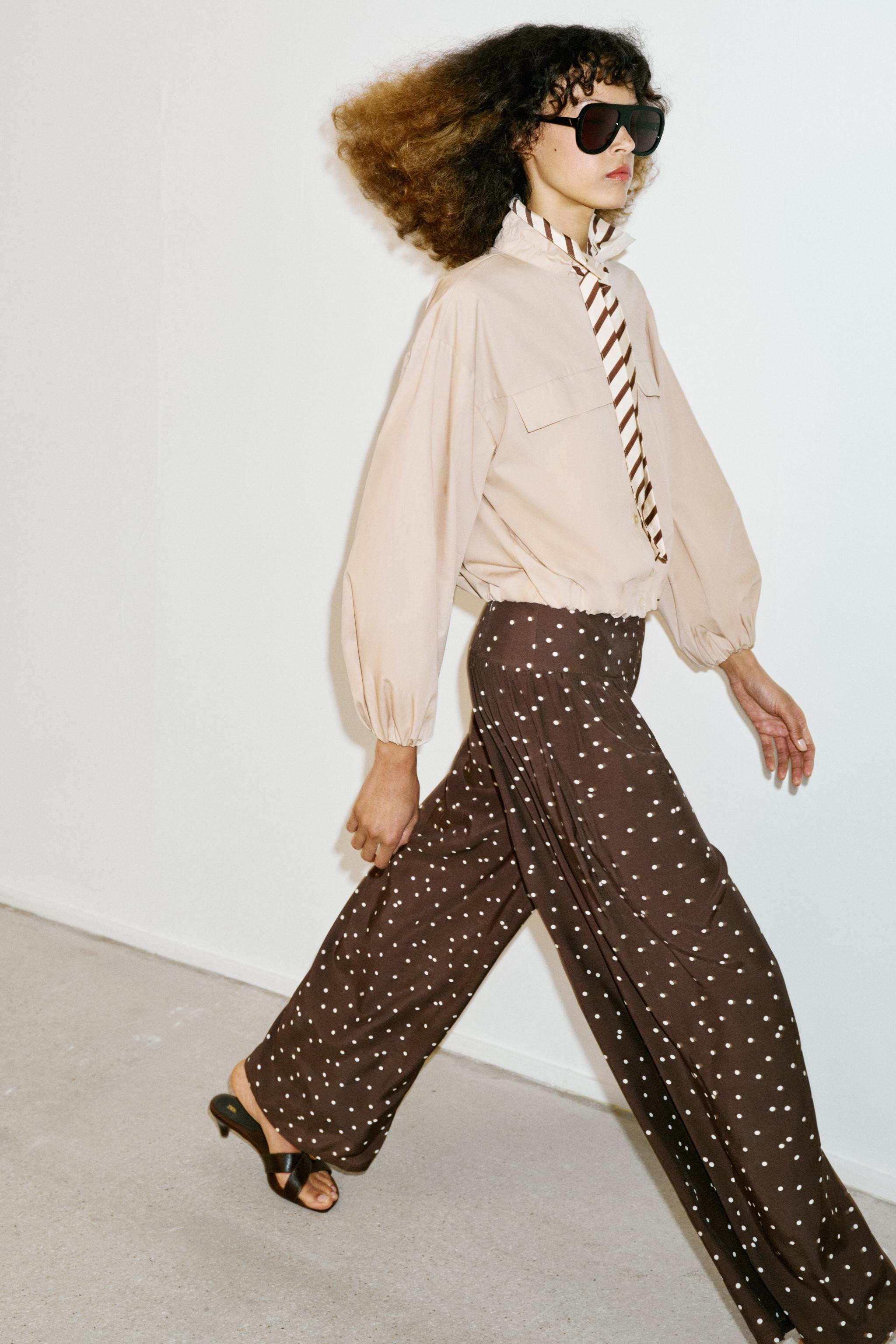 WIDE-LEG POLKA DOT TROUSERS | Zara AU