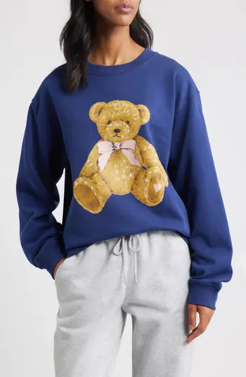 GOLDEN HOUR Love You Heart Graphic Sweatshirt in Medieval Blue at Nordstrom Rack, Size Medium | Nordstrom Rack