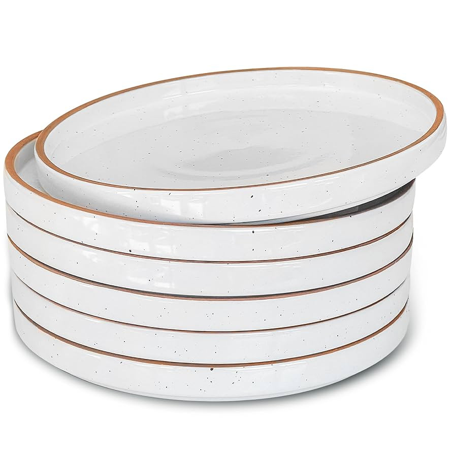 Mora Ceramic Flat Plates Set of 6-8 in - The Dessert, Salad, Appetizer, Small Lunch, etc Plate. M... | Amazon (US)