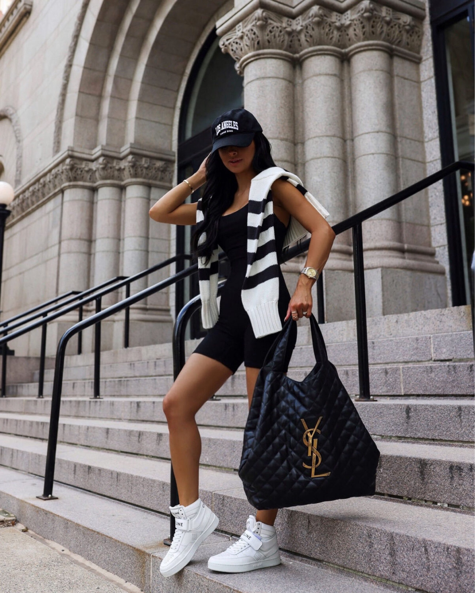 Casual summer outfit
Pistola striped sweater
Naked wardrobe romper
High top sneakers 

#LTKStyleTip #LTKShoeCrush #LTKActive
