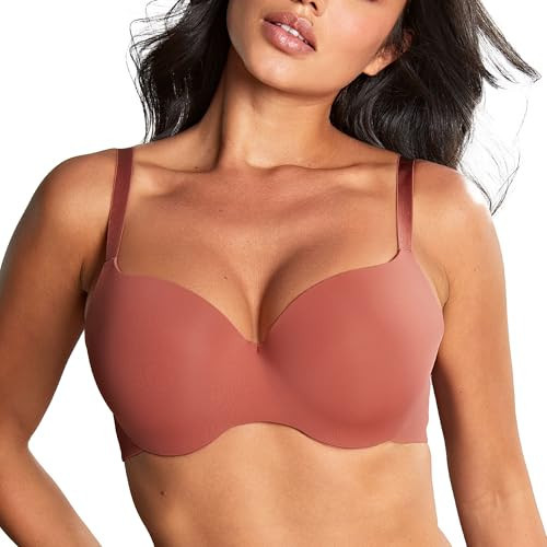 Panache Women's 365 T-Shirt Bra | Comfortable Everyday Bra, Lightly Padded Underwire, Smooth & Flexible Fit for All-Day Wear, Lipstick, 40F | Amazon (UK)