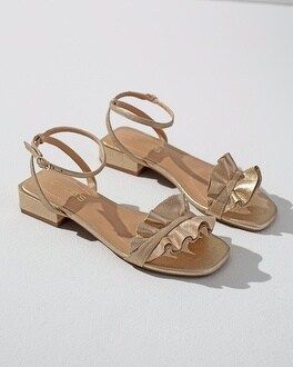 Gold Ruffle Suede Sandals | Chico's