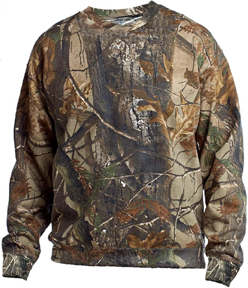 Joe's USA Men's Camouflage Crewneck, Hoodie and Full Zip Sweatshirts in S-3XL | Amazon (US)
