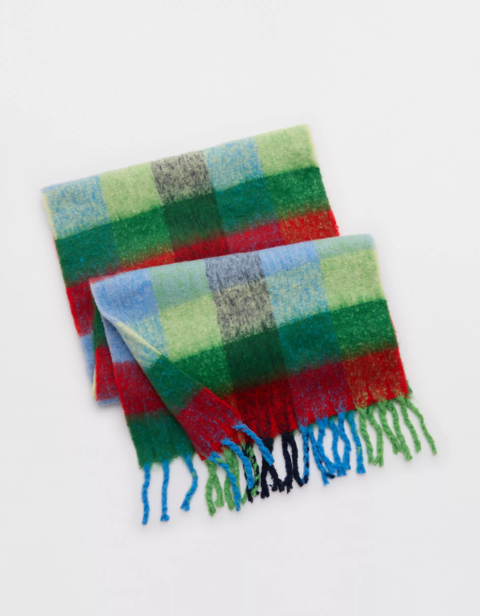 Aerie Fringe Plaid Blanket Scarf | American Eagle Outfitters (US & CA)