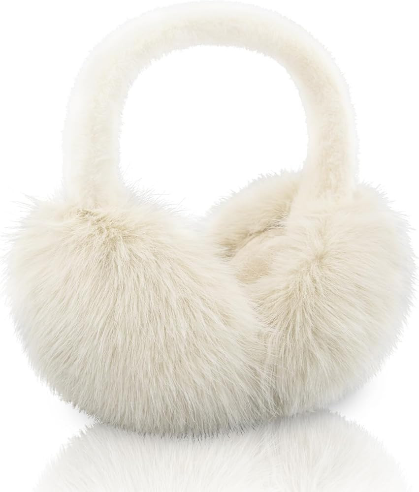 Faux Fur Ear Muffs Winter Women Girls Cute Earmuffs Fluffy Ear Warmers Soft Foldable Ear Muffs Ou... | Amazon (CA)