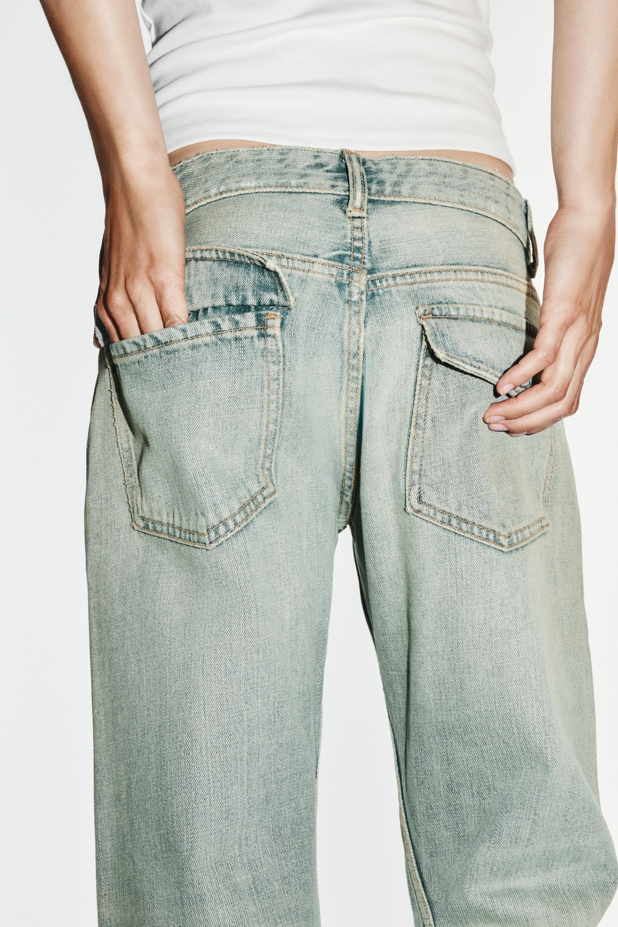 MID-RISE - CROPPED. Mid-rise jeans with belt loops and five pockets. Featuring twisted seam detai... | Zara US