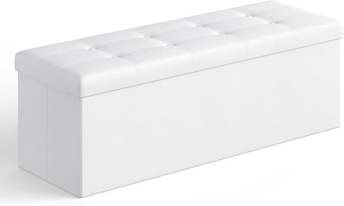 SONGMICS MAZIE Collection - 43 Inches Folding Storage Ottoman Bench, Ottoman with Storage, Foot R... | Amazon (US)