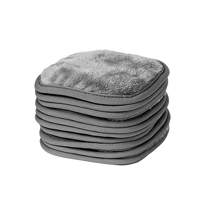 Eurow Makeup Removal Cleaning Cloth, Washable and Reusable, 5 by 5 Inches, Gray, Pack of 10 | Amazon (US)