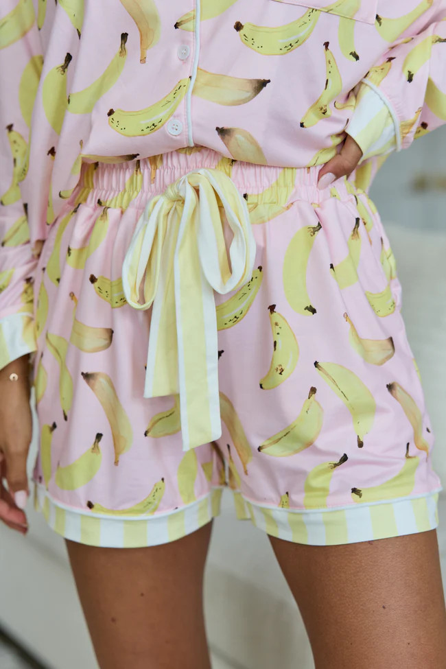 Cozy Crush Pajama Shorts - Banana Bliss FINAL SALE | Pink Lily