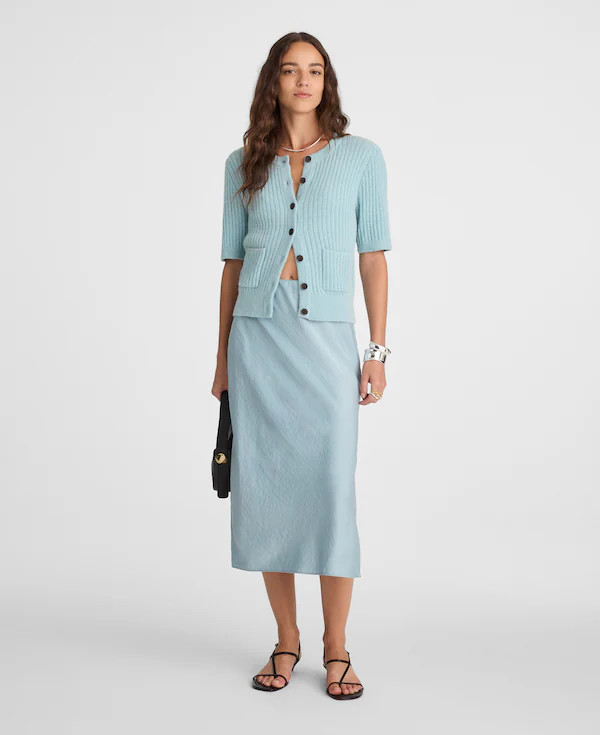 Satin Midi Slip Skirt | Madewell