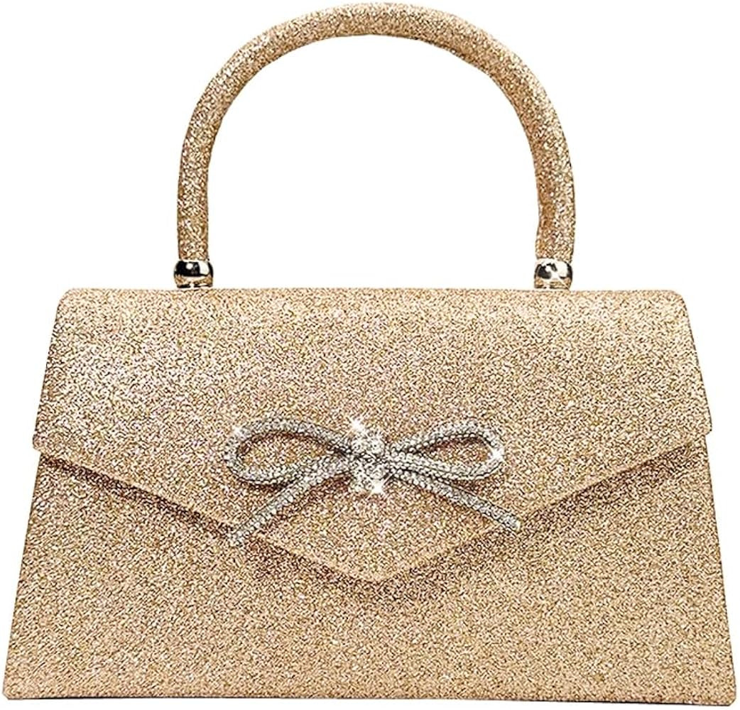 Womens Evening Bag Sparkly Bow Clutch Purse Wedding Party Purses Glitter Rhinestone Cocktail Prom... | Amazon (US)