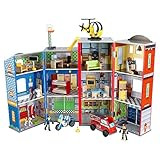 Amazon.com: KidKraft Everyday Heroes Wooden Playset, 3-Story with 26-Piece Accessories, Foldable ... | Amazon (US)