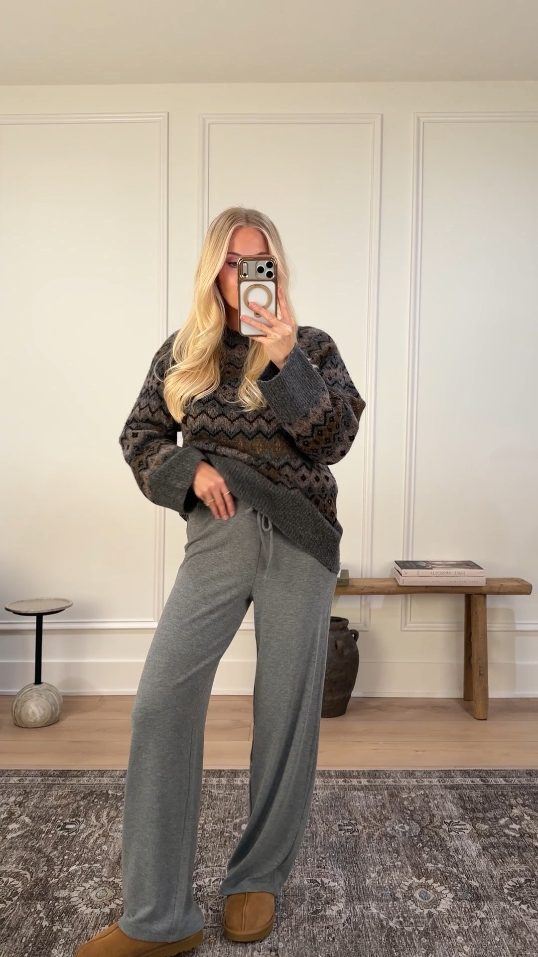 Wearing a medium in sweater (Dark H Grey/ Multi), small in pants (Heather Dark Grey), shoes are tts! #kathleenpost

Holiday comfy chic, Christmas brunch, Christmas morning lounge



#LTKootd #LTKHoliday #LTKSeasonal