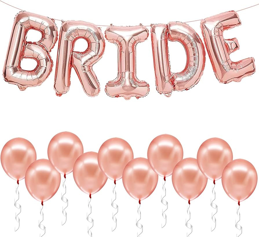 KatchOn, Bride Balloons Rose Gold Set - 16 Inch, Pack of 15 | Rose Gold Bride Balloon, Latex Ball... | Amazon (US)