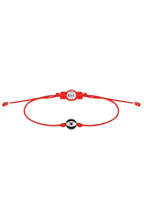 Karma and Luck Men's Red String Evil Eye Bracelet Fierce Protector in Red/black/silver/white at Nordstrom | Nordstrom