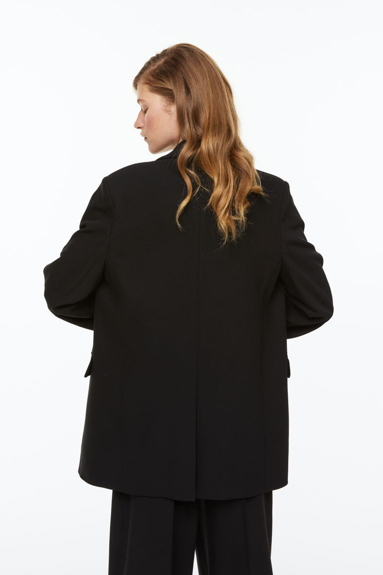 Blazer à fermeture droite en laine mélangée - Noir - FEMME | H&M FR | H&M (FR, IT, ES, PT, BE)
