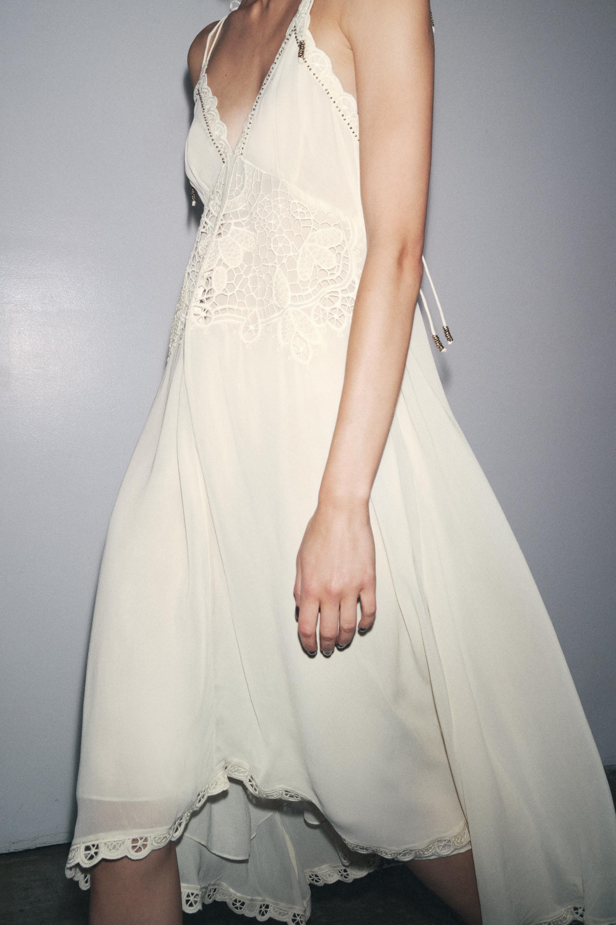 ZW COLLECTION ASYMMETRIC CROCHET DRESS | Zara UK