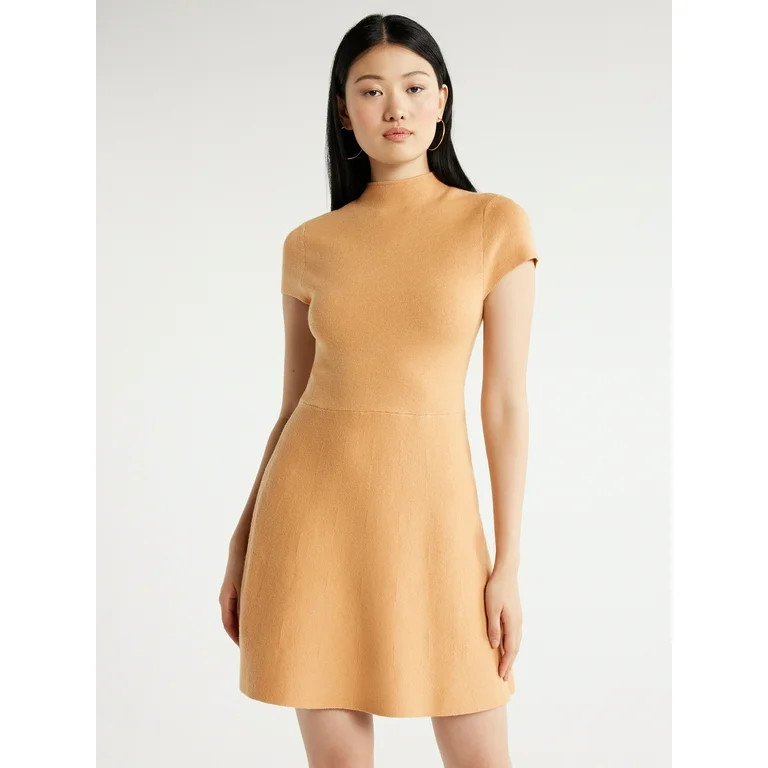 Scoop Women’s A-line Mini Dress with Cap Sleeves, Sizes XS-XXL | Walmart (US)