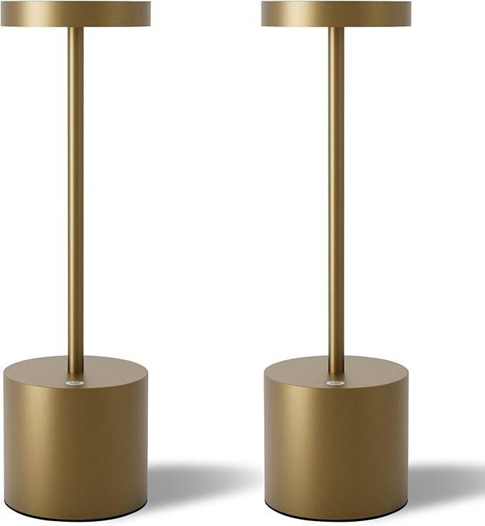 Cordless Table Lamps Set of 2, 5000mAh Rechargeable Battery Powered Lamp, 3 Color Stepless Dimmin... | Amazon (US)