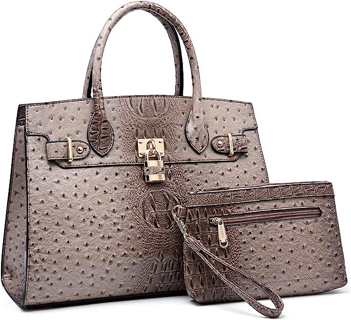Women's Handbag Large Tote Satchel Purse Top Handle Shoulder Bag Work Bag with Wallet | Amazon (US)