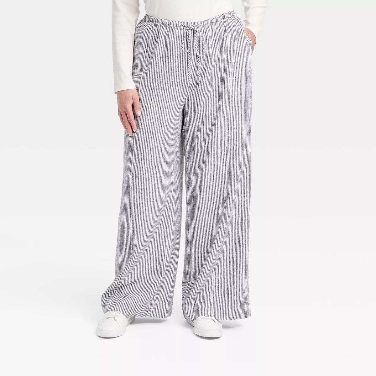 Women's High-Rise Wide Leg Linen Pull-On Pants - A New Day™ | Target