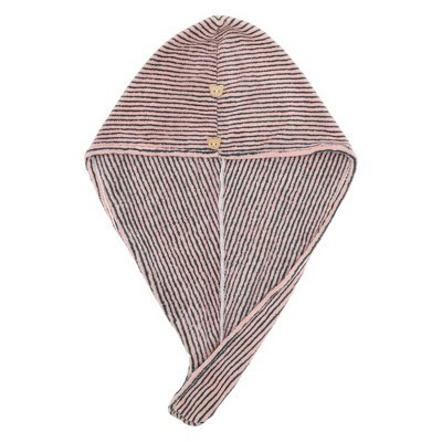 Unique Bargains Women Soft Pinstripe Hair Towel 1 Pc Pink | Target