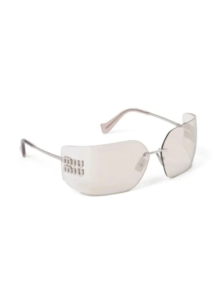 Miu Miu Eyewear Runway Logo Embossed Sunglasses | Cettire Global