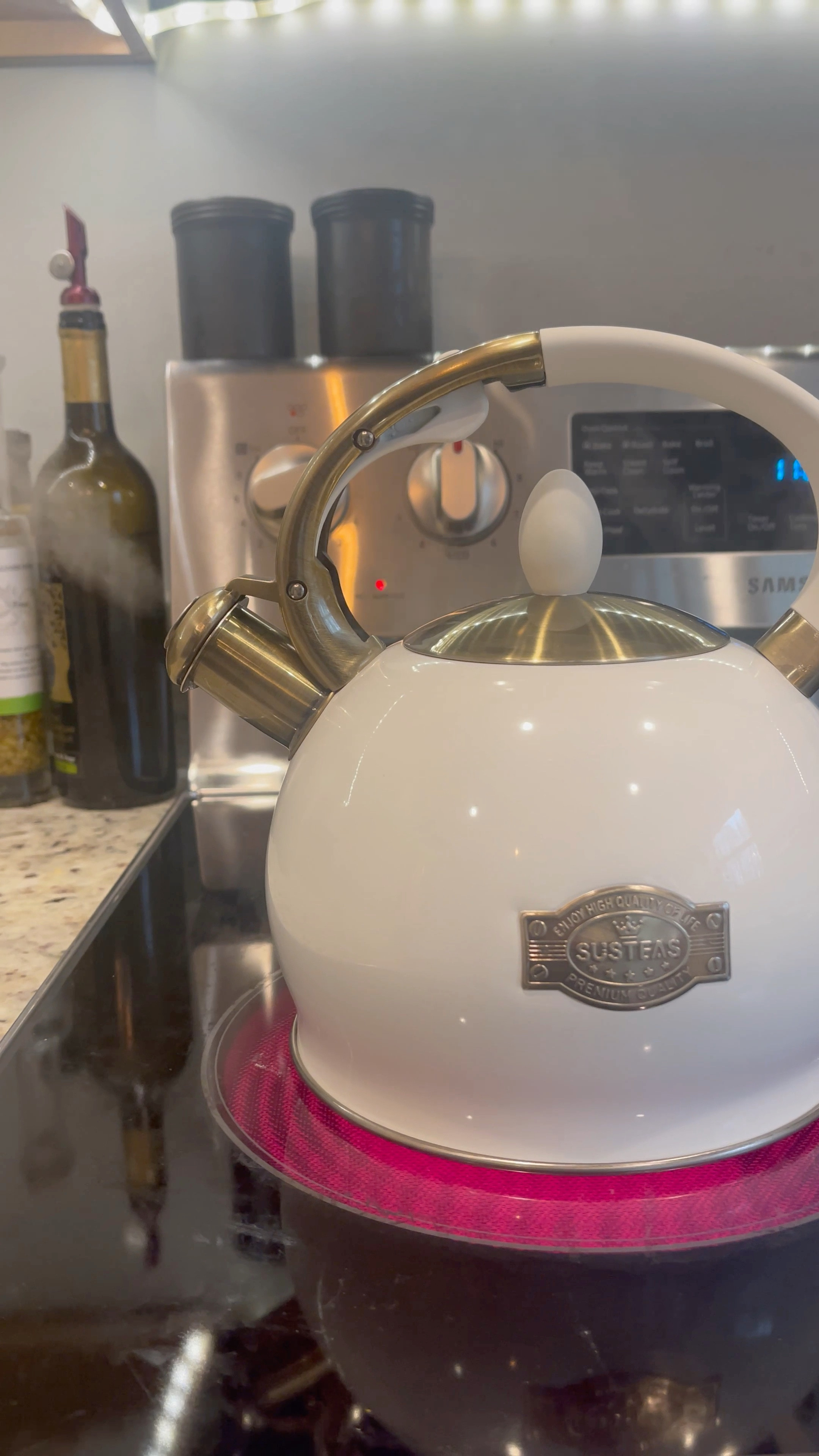 Nostalgic whistling tea pot
Vintage tea pot
White and gold tea pot 
Susteas

#LTKunder50 #LTKfit #LTKhome